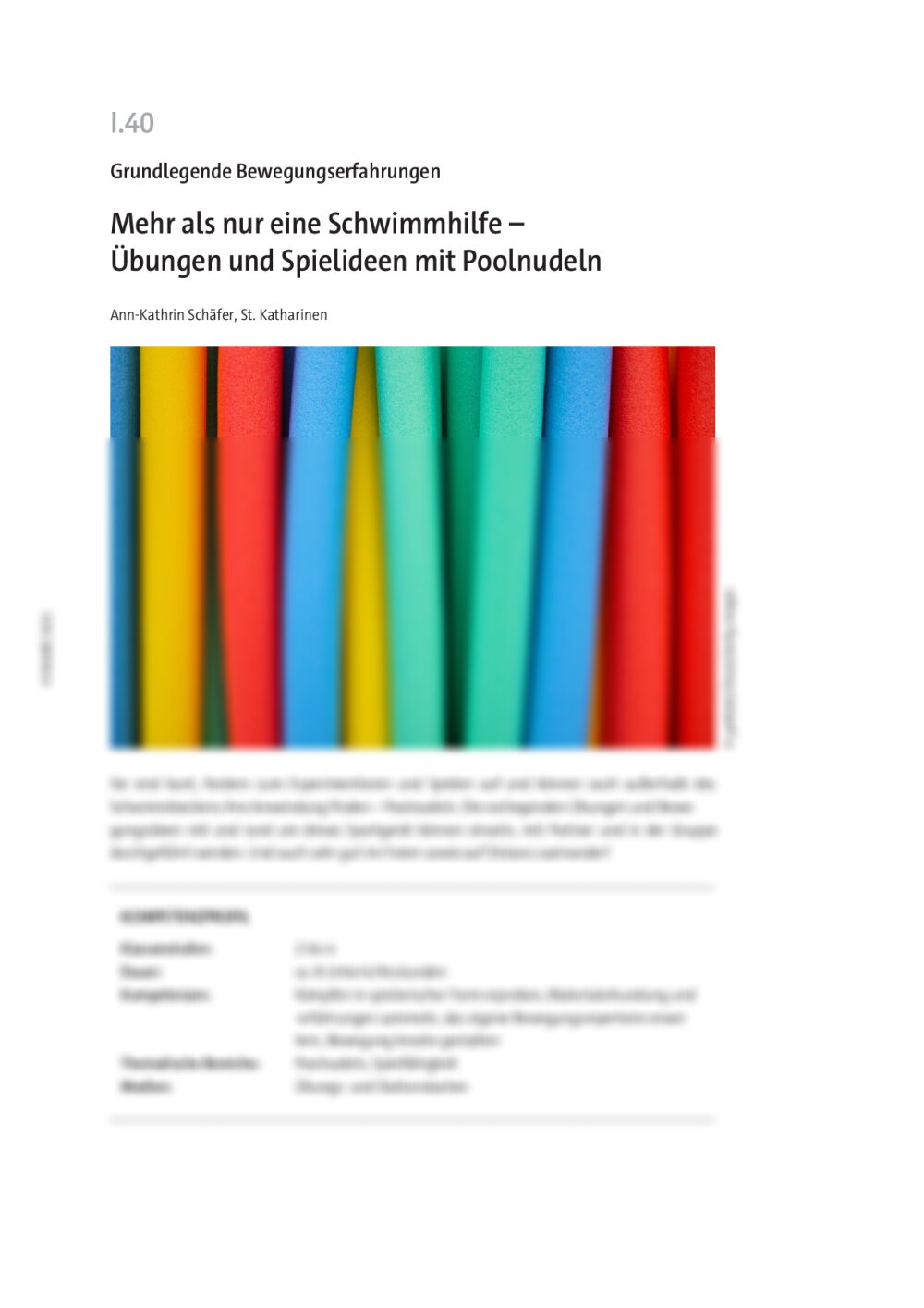Mehr als nur eine Schwimmhilfe - Seite 1