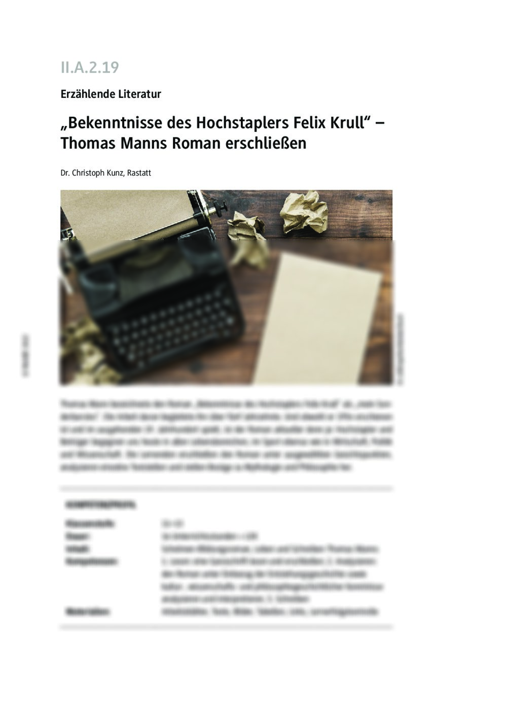 "Bekenntnisse des Hochstaplers Felix Krull" - Seite 1