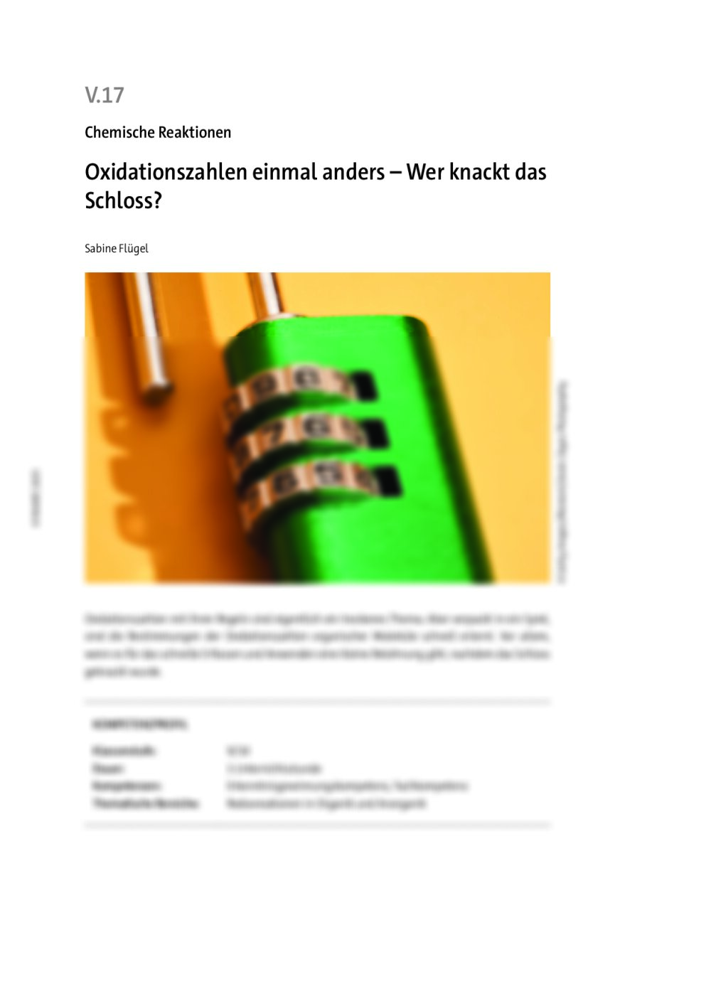 Oxidationszahlen einmal anders - Seite 1
