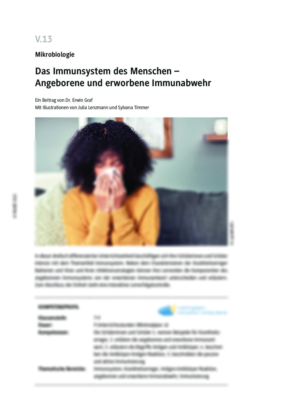 Das Immunsystem des Menschen - Seite 1