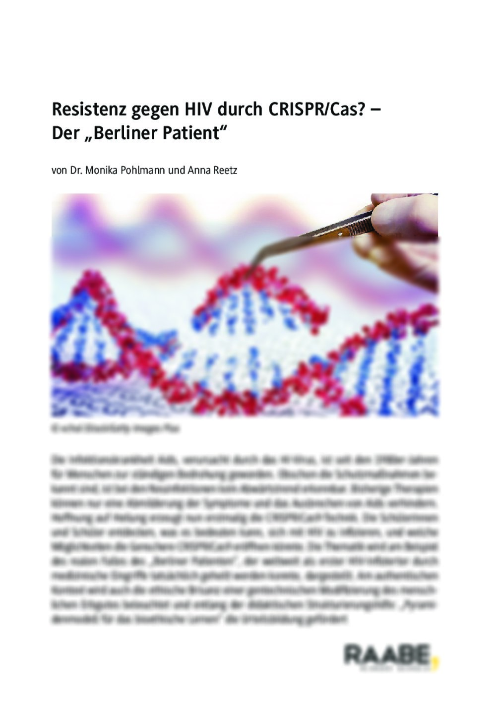 Resistenz gegen HIV durch CRISPR/Cas? - Seite 1