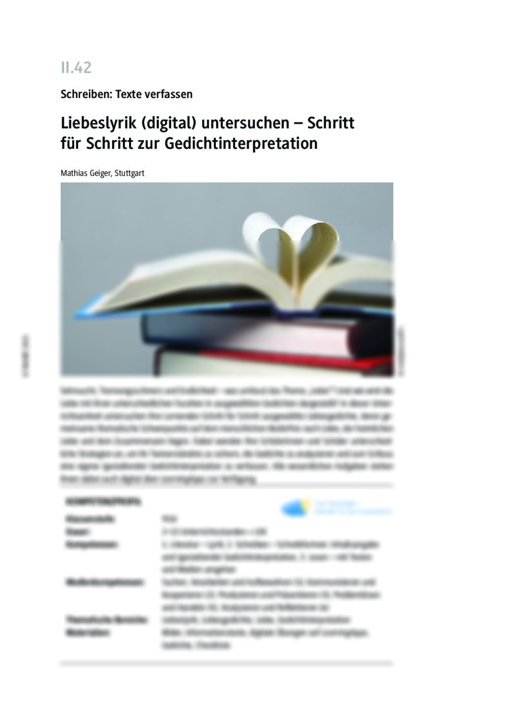 Liebeslyrik (digital) erschließen - Seite 1