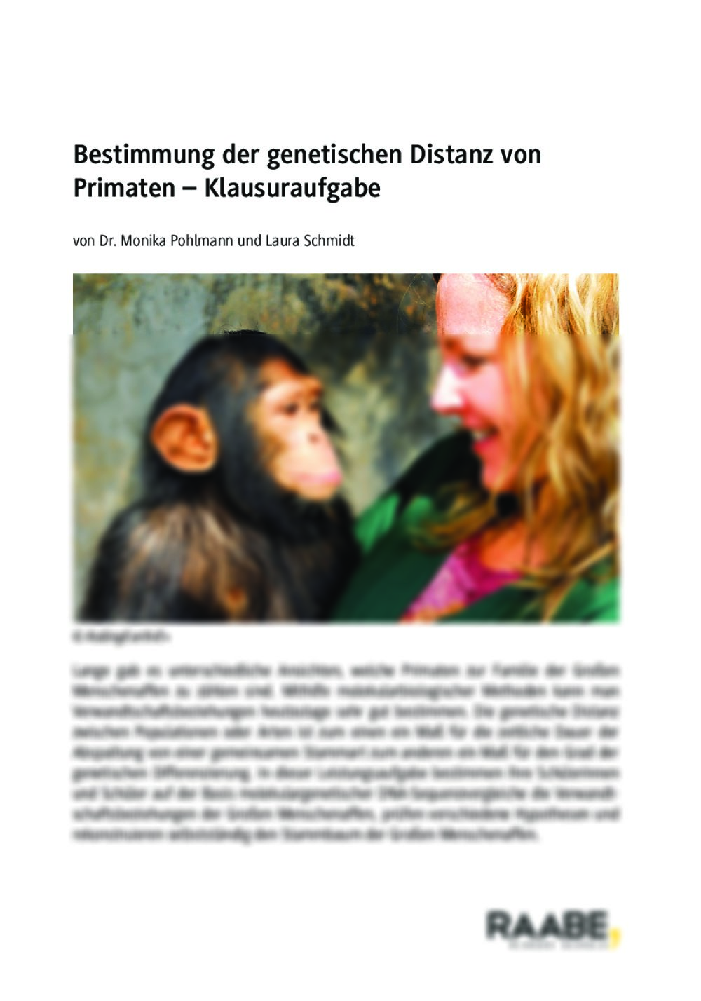 Bestimmung der genetischen Distanz von Primaten - Seite 1