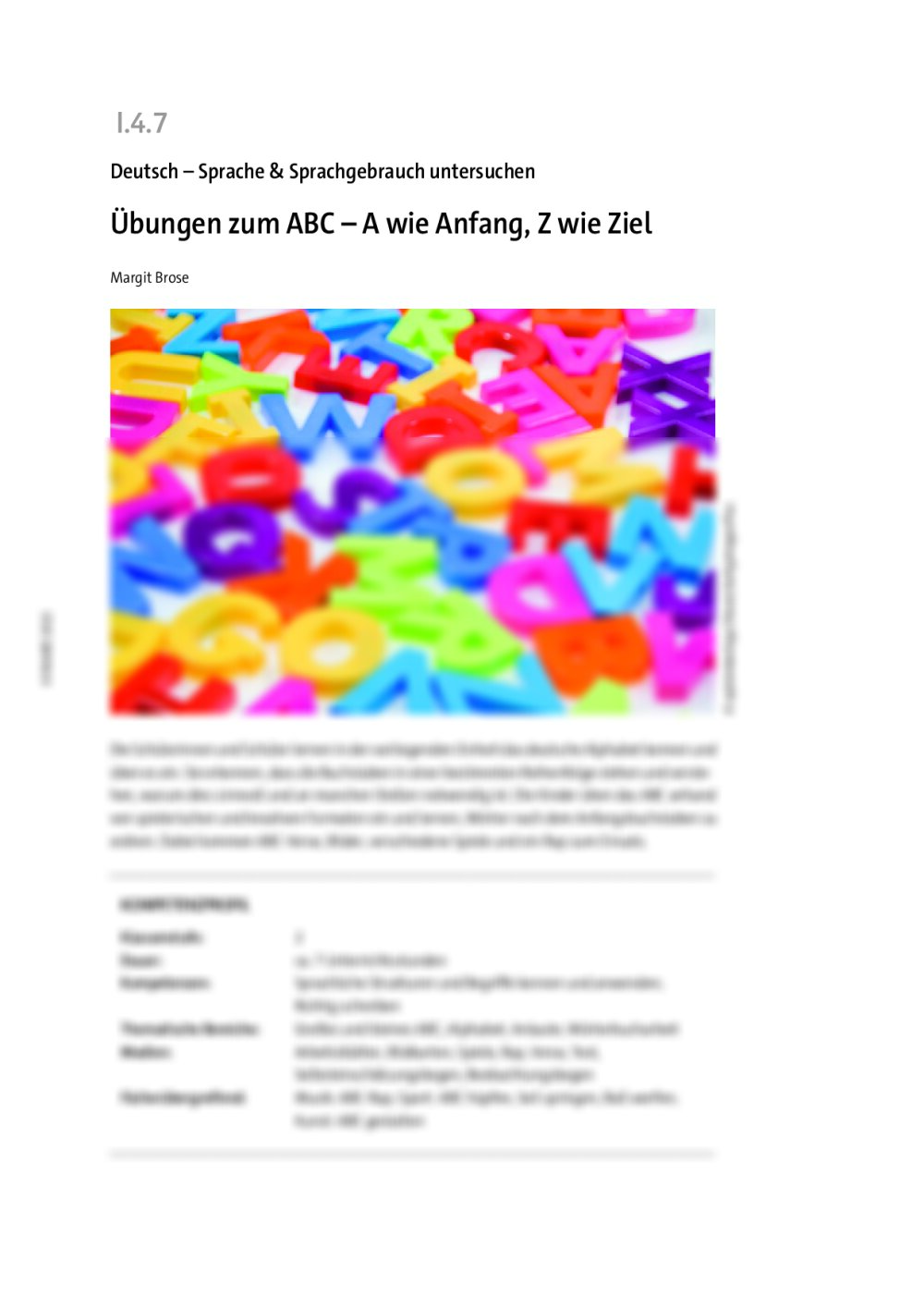 Übungen zum ABC - Seite 1