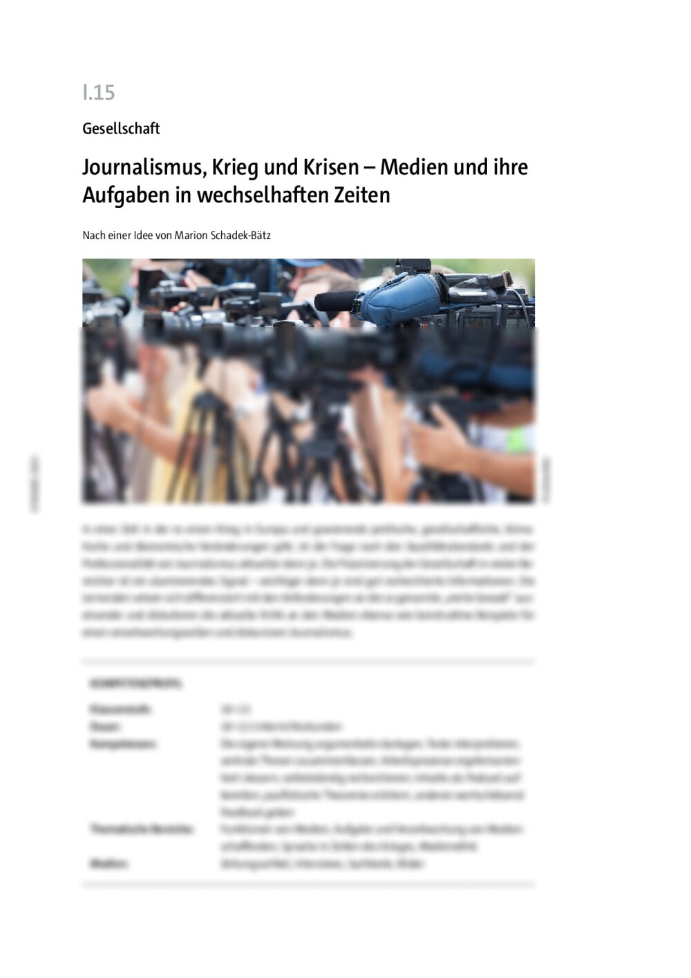 Journalismus, Krieg und Krisen - Seite 1