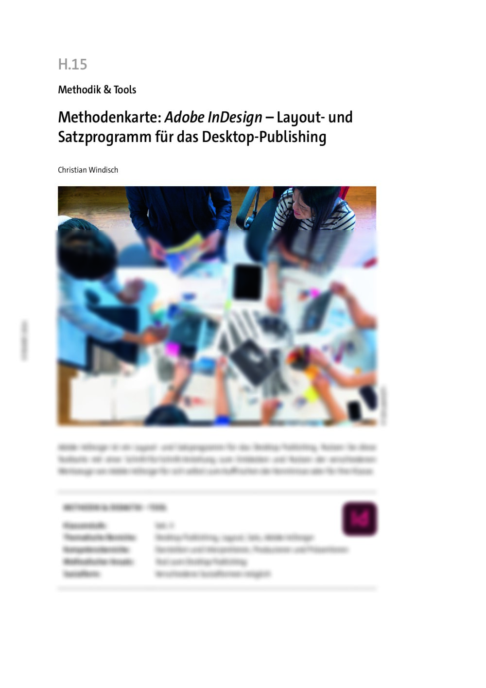 Methodenkarte: Adobe InDesign - Seite 1