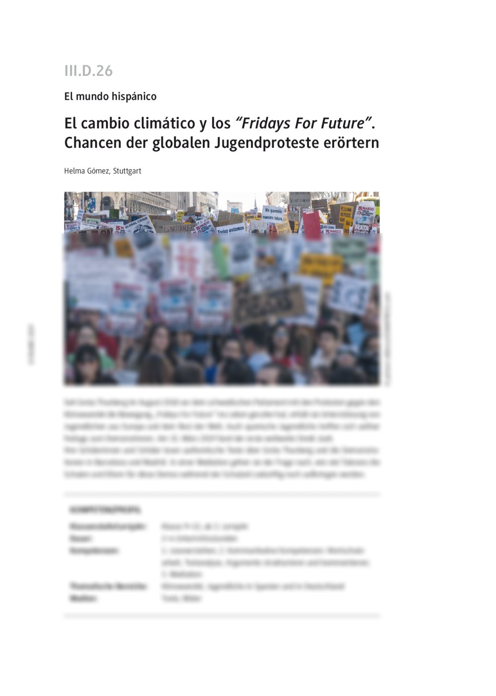 Chancen der globalen Jugendproteste "Fridays For Future" erörtern - Seite 1