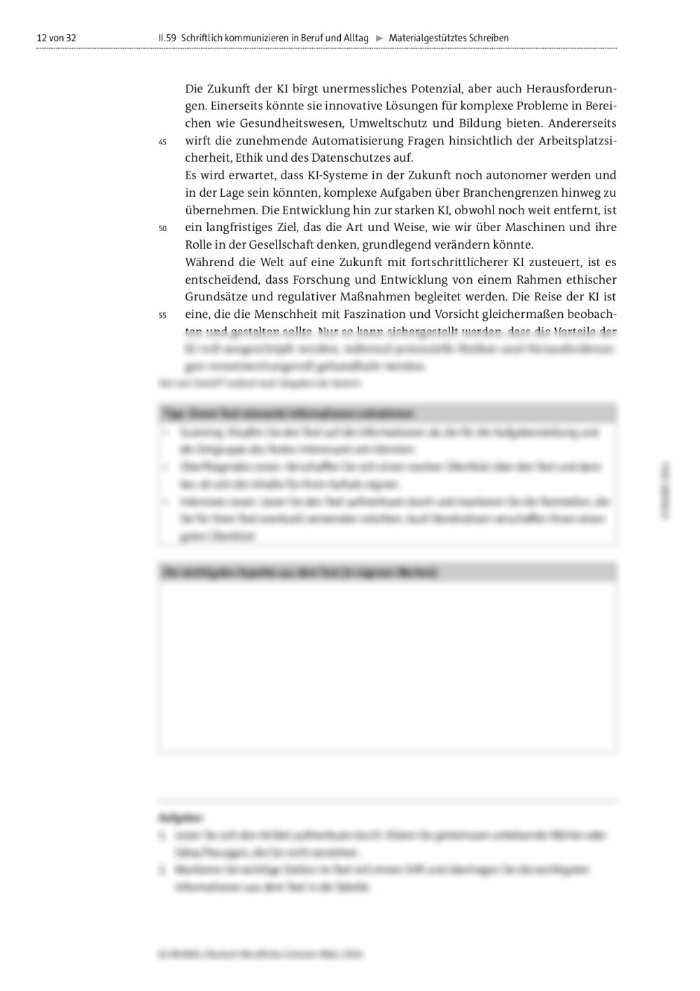 Prüfungsvorbereitung Materialgestütztes Schreiben zum Thema „Künstliche Intelligenz“ RAAbits