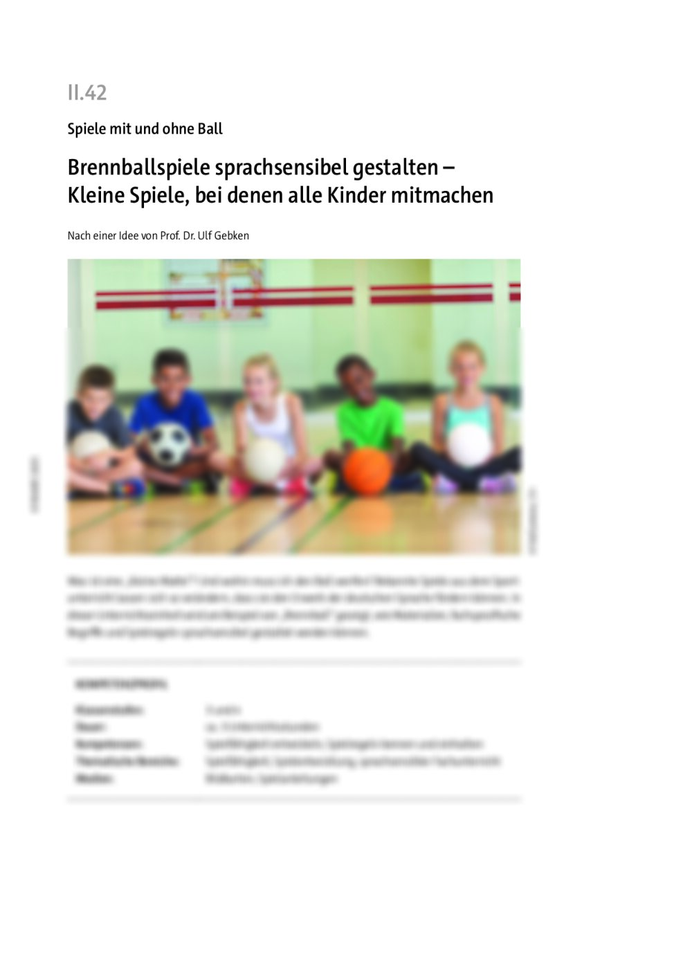 Brennballspiele sprachsensibel gestalten  - Seite 1