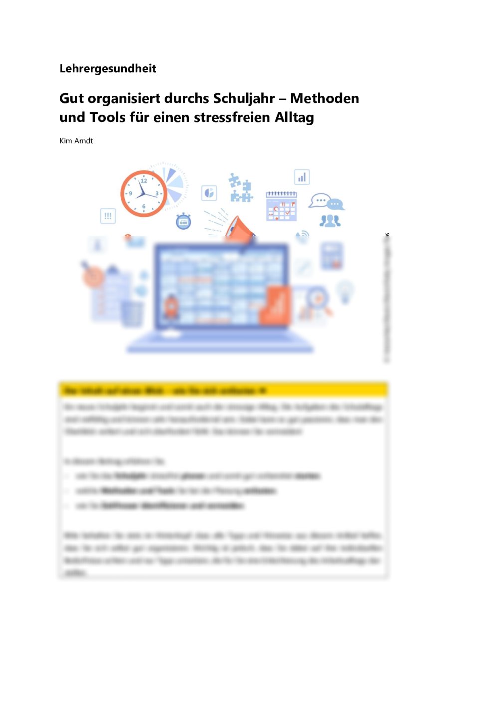 Gut organisiert durchs Schuljahr – Methoden und Tools für einen stressfreien Alltag - Seite 1