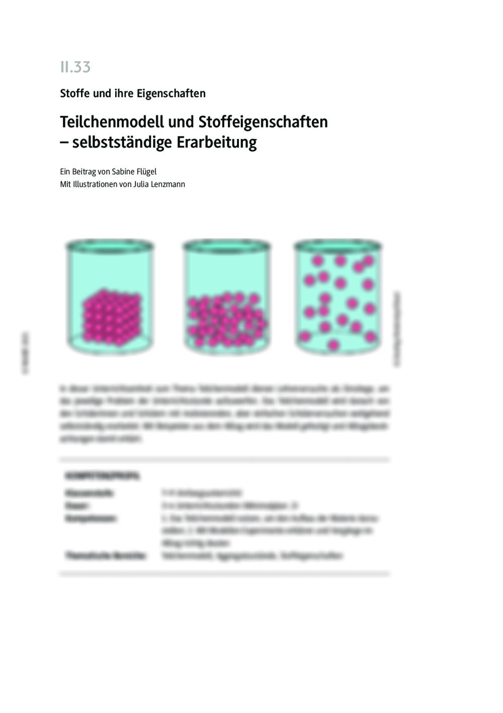 Teilchenmodell und Stoffeigenschaften - Seite 1