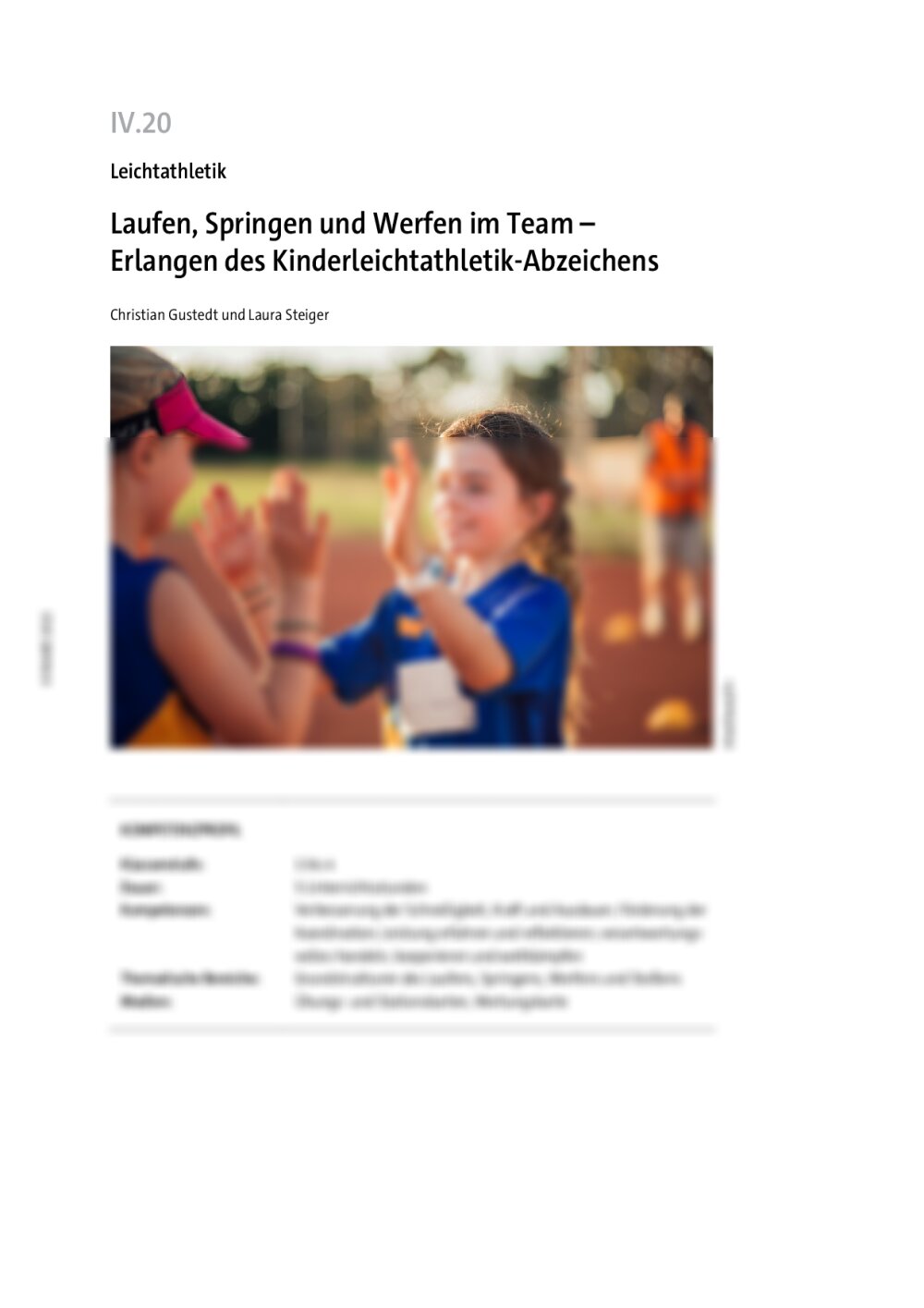 Laufen, Springen und Werfen im Team - Seite 1