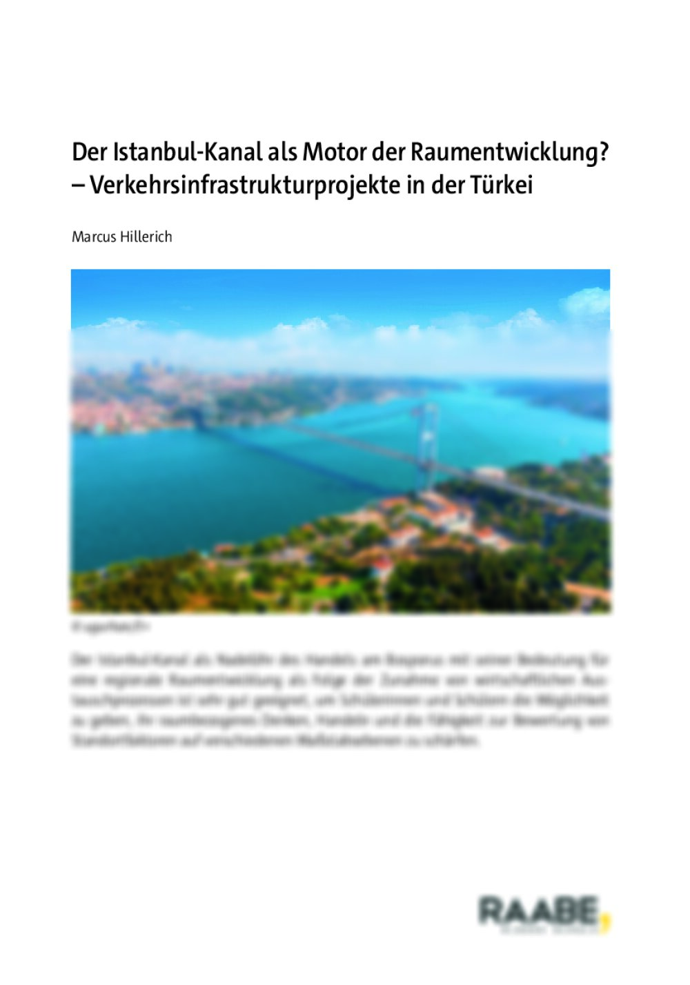Der Istanbul-Kanal als Motor der Raumentwicklung? - Seite 1