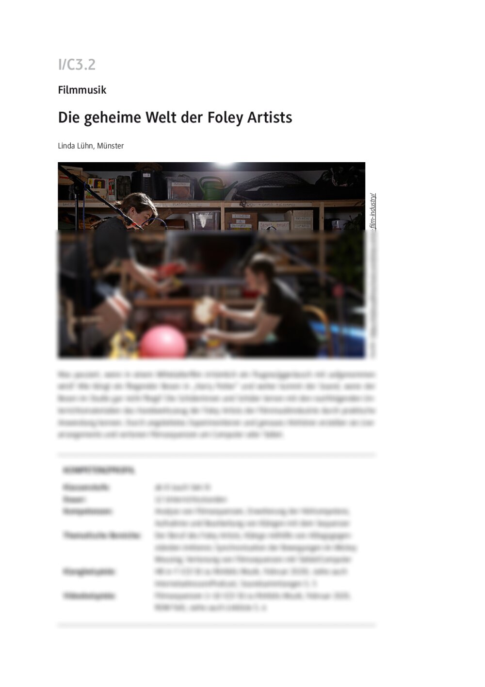 Die geheime Welt der Foley Artists - Seite 1
