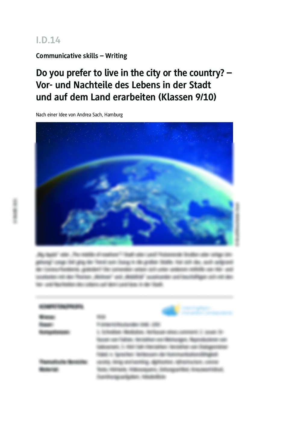 Do you prefer to live in the city or the country? - Seite 1