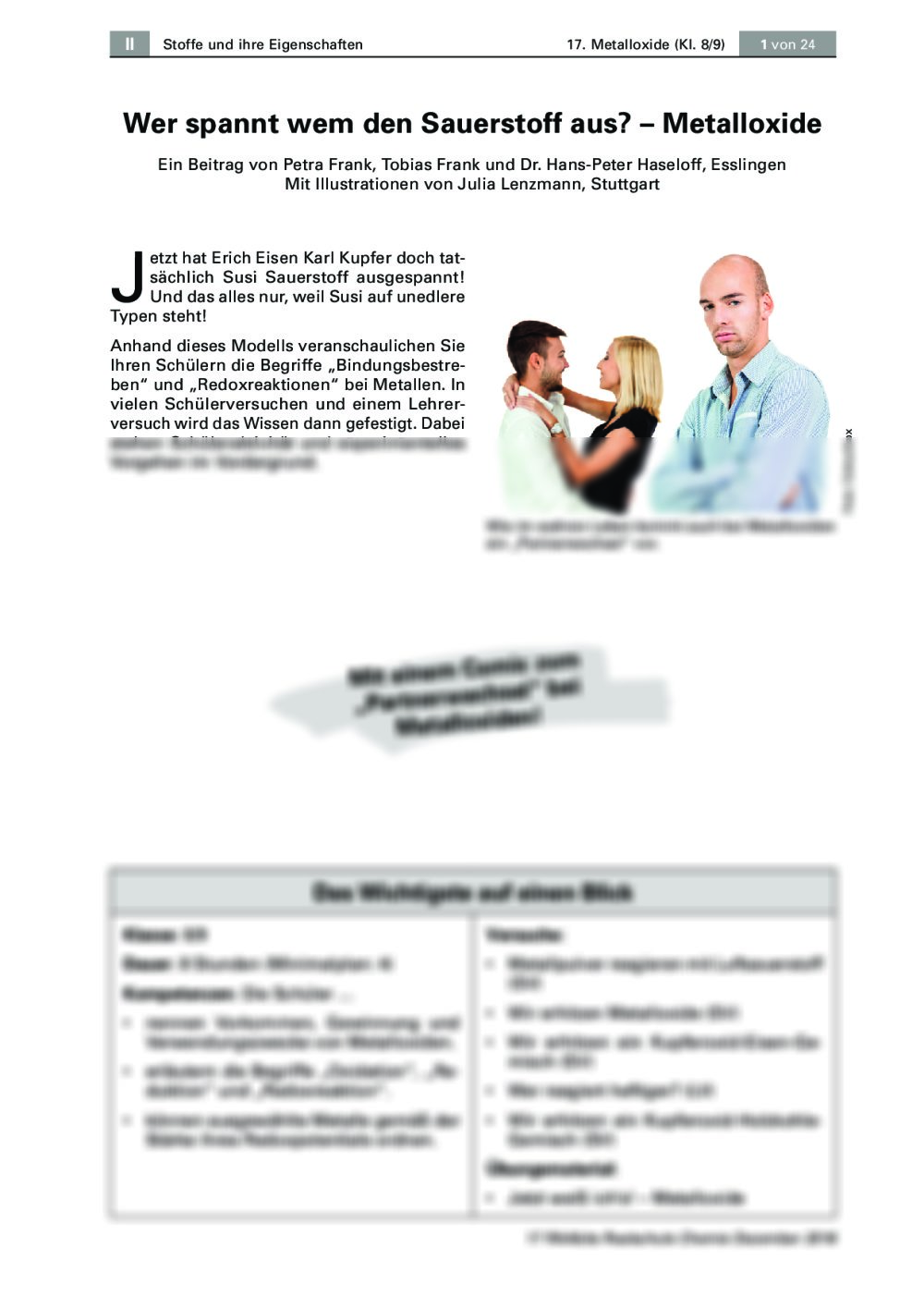 Wer spannt wem den Sauerstoff aus? – Metalloxide - Seite 1