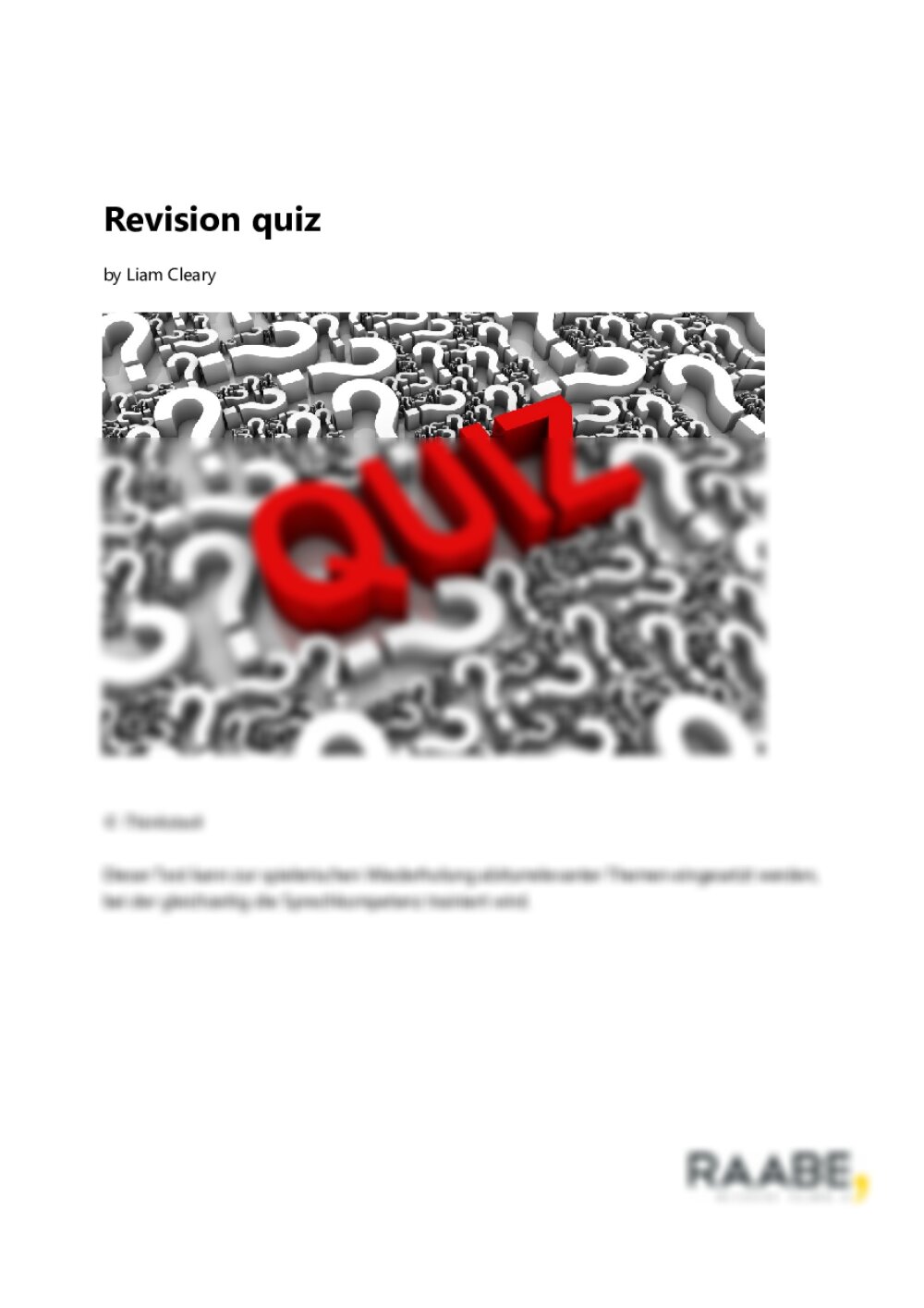 Revision quiz - Seite 1