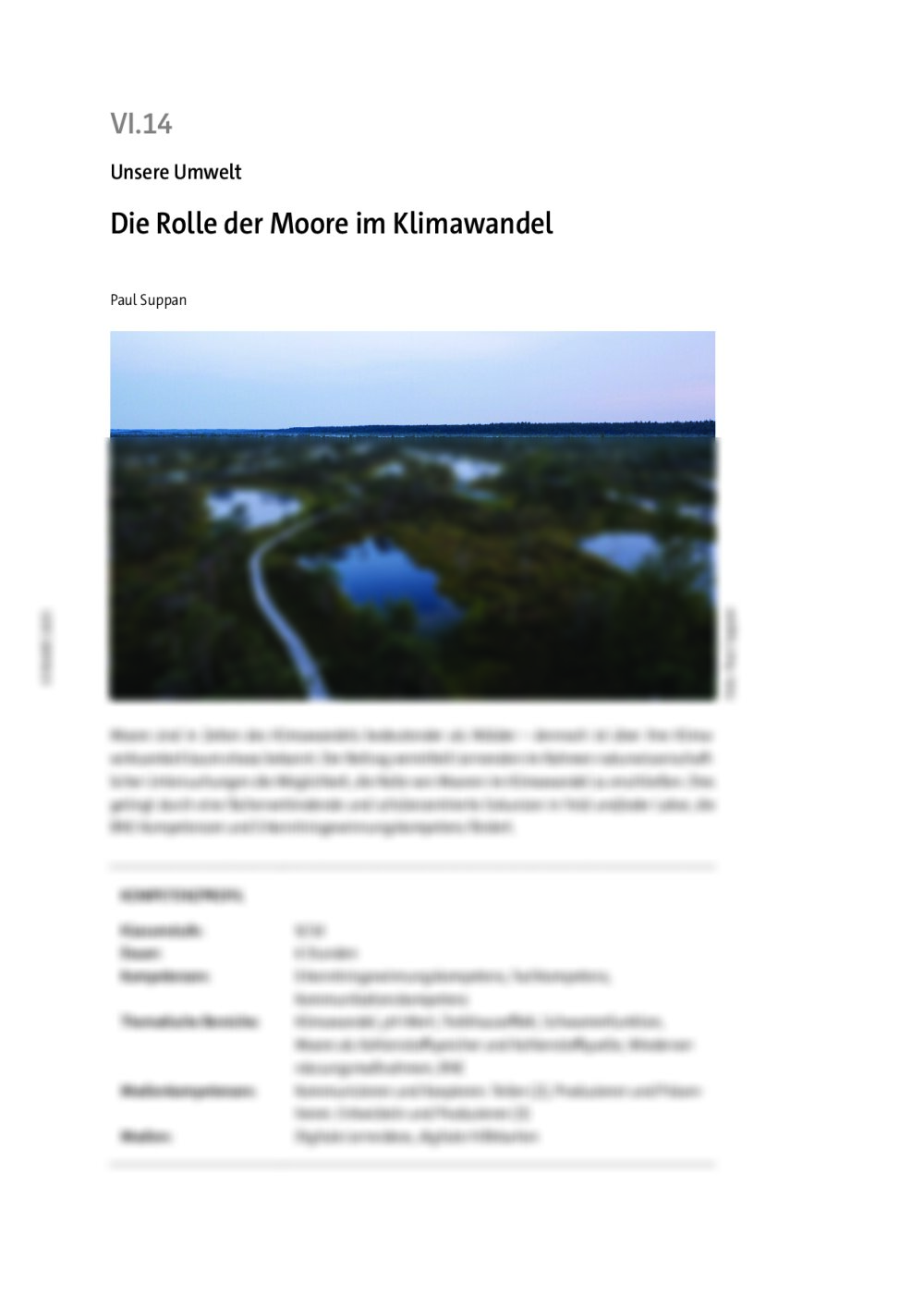 Die Rolle der Moore im Klimawandel - Seite 1
