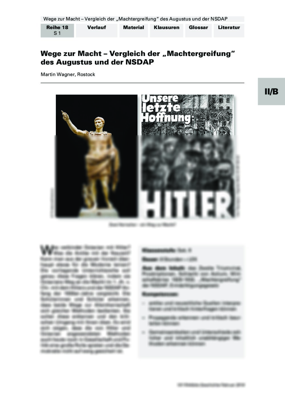 Vergleich der „Machtergreifung“ des Augustus und der NSDAP - Seite 1