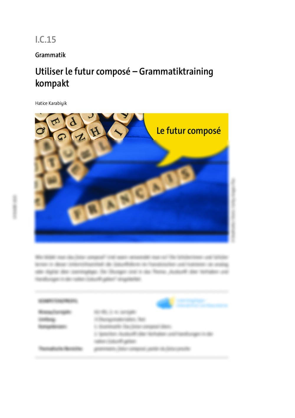Utiliser le futur composé - Seite 1