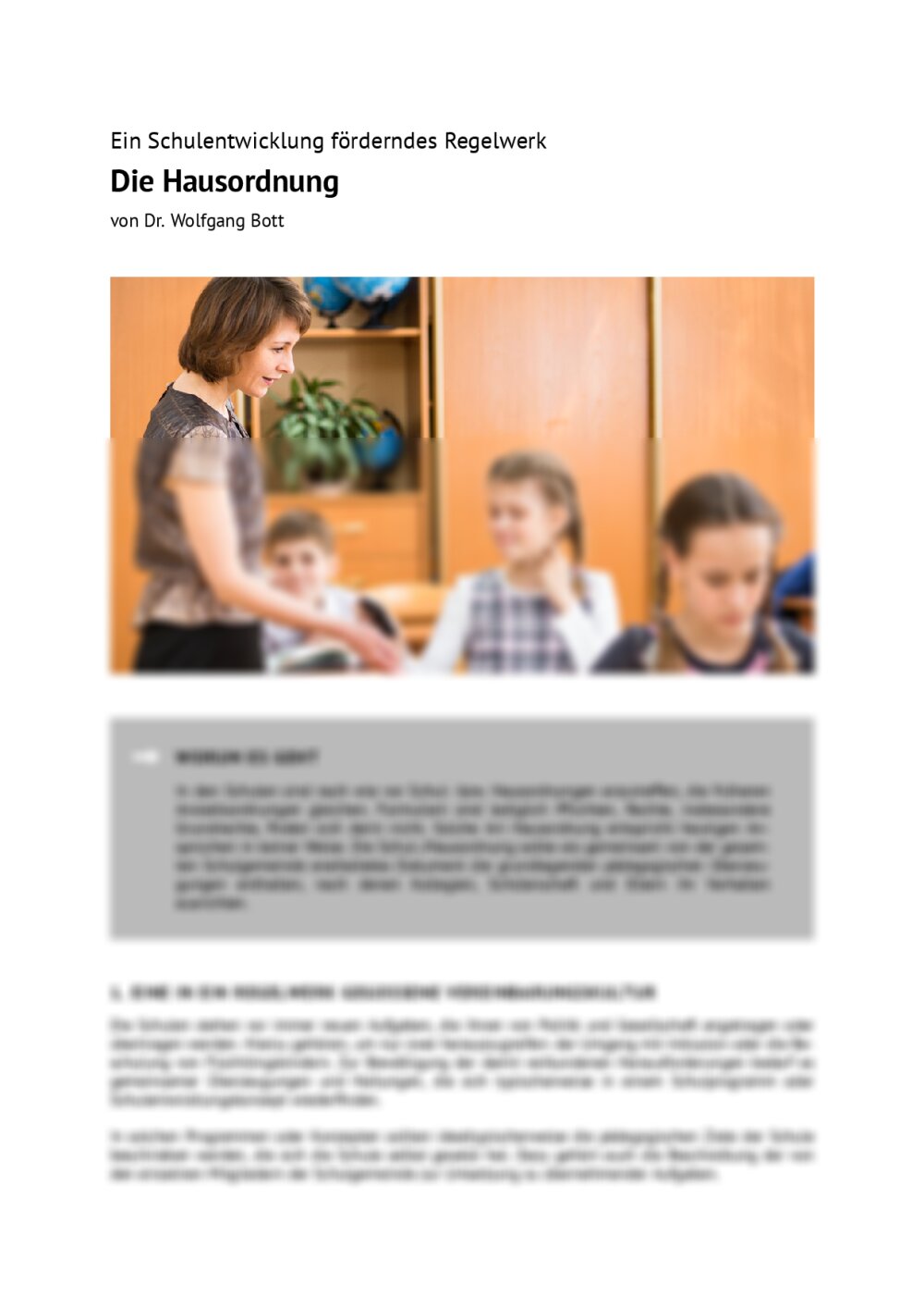 Ein Schulentwicklung förderndes Regelwerk - Seite 1