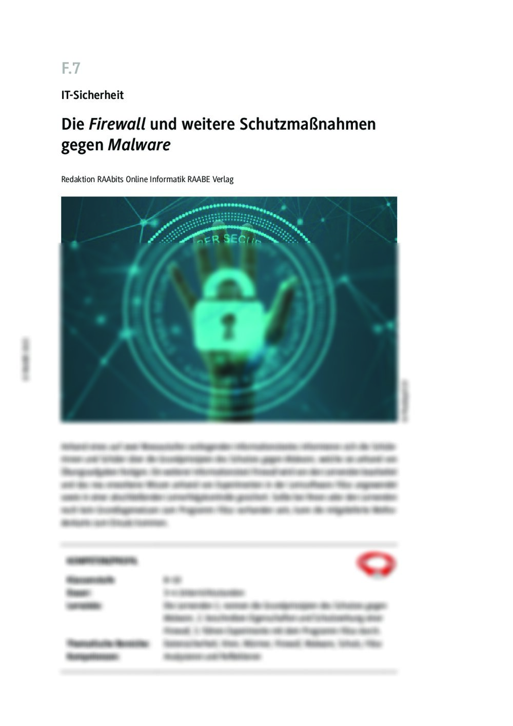 Die Firewall und weitere Schutzmaßnahmen gegen Malware - Seite 1