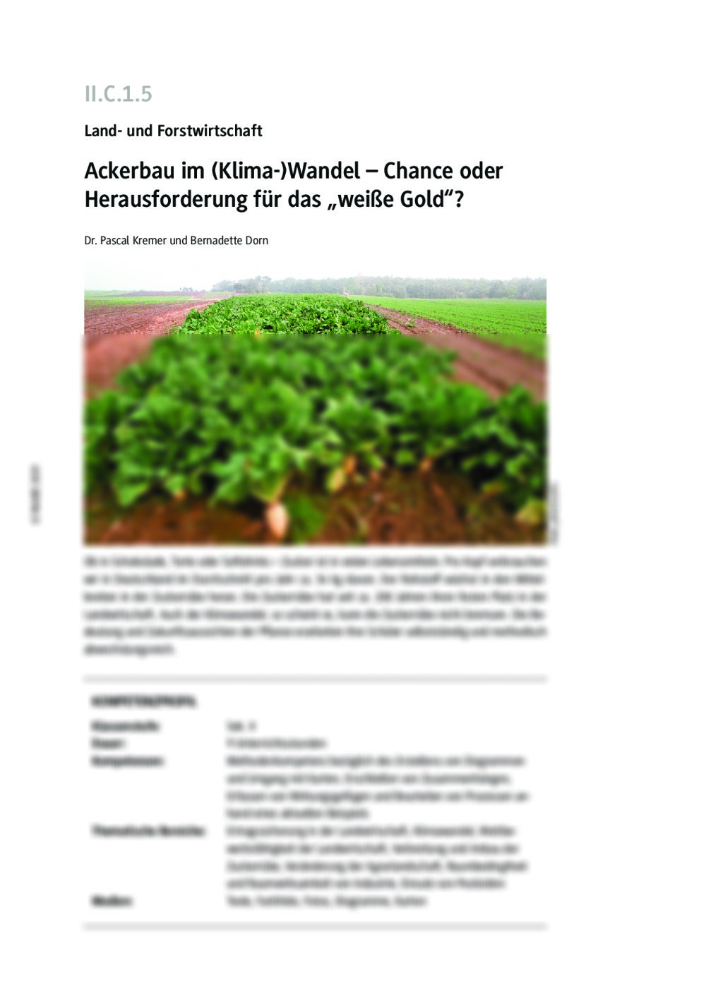 Ackerbau im Klimawandel - Seite 1