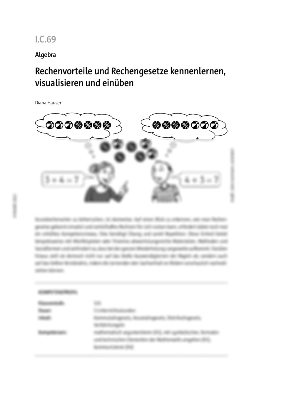 Rechenvorteile und Rechengesetze kennenlernen, visualisieren und einüben - Seite 1