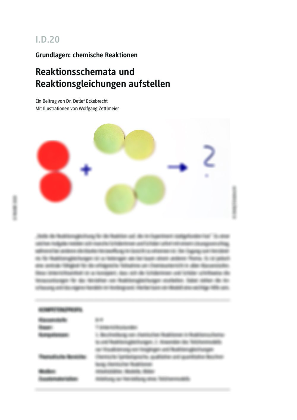 Reaktionsschemata und -gleichungen - Seite 1