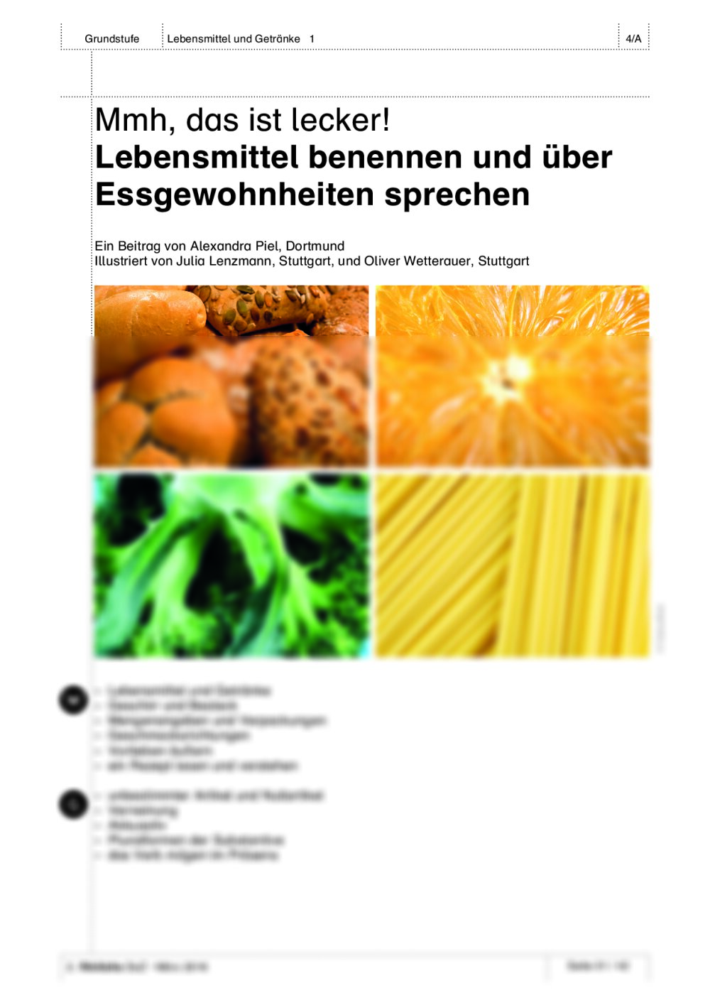 Lebensmittel benennen und über Essgewohnheiten sprechen - Seite 1