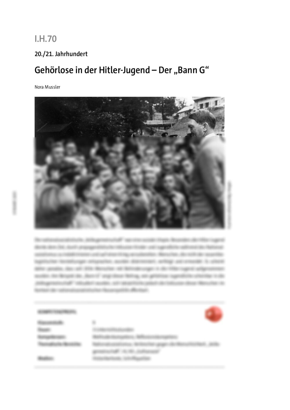 Gehörlose in der Hitler-Jugend - Seite 1