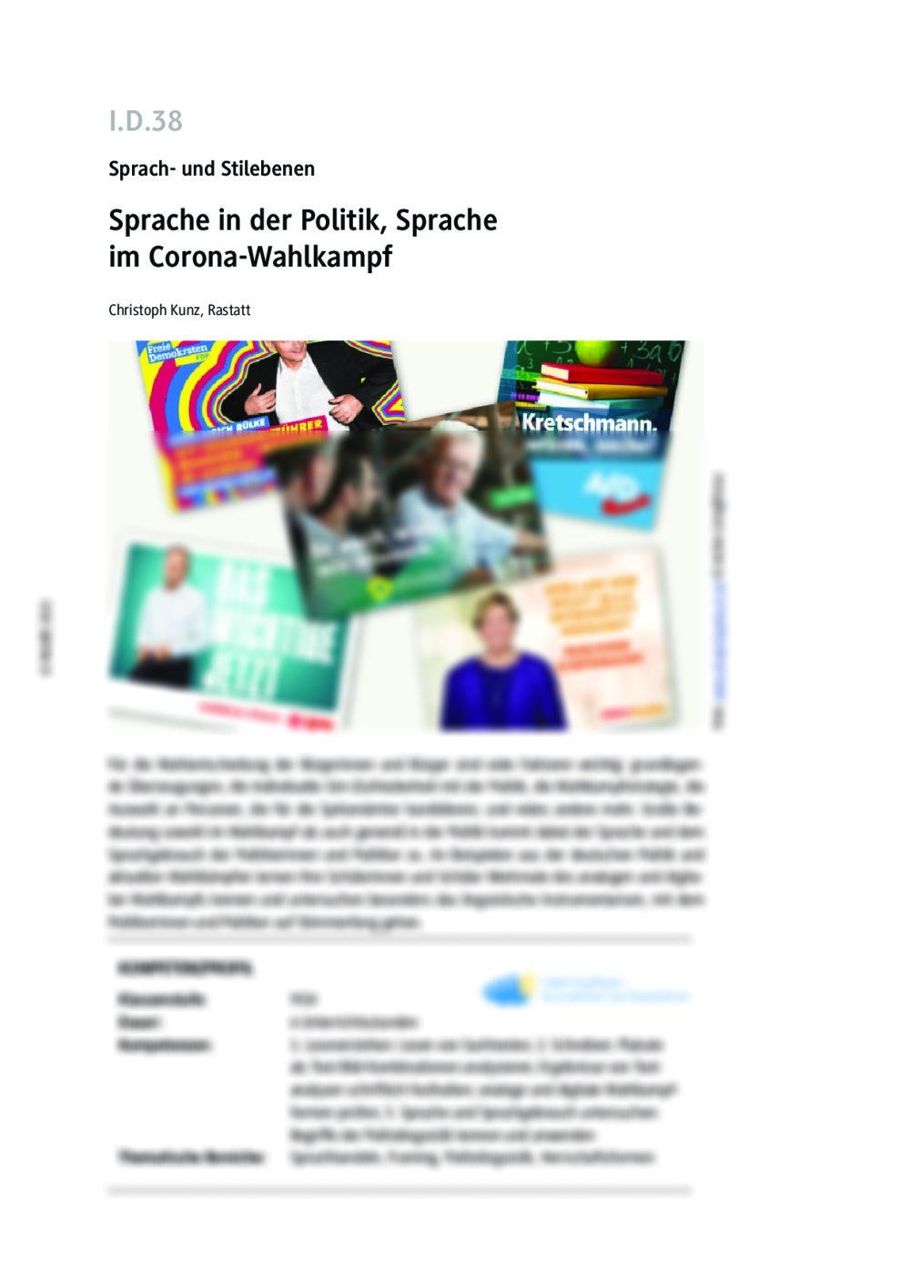 Sprache in der Politik – Sprache im Corona-Wahlkampf - Seite 1