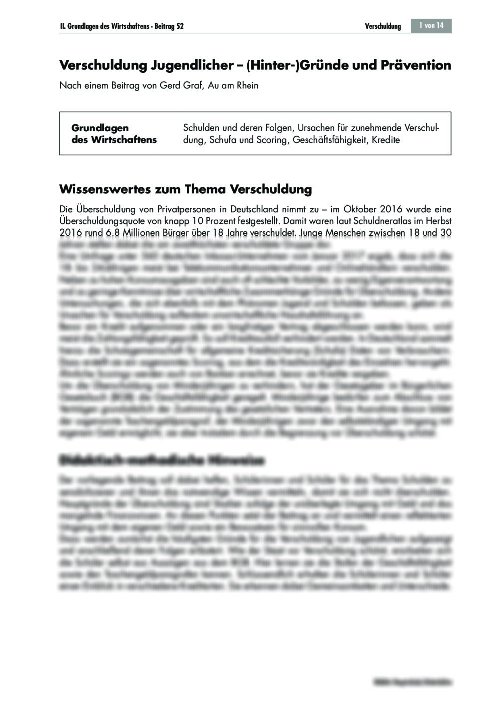 Verschuldung - Seite 1