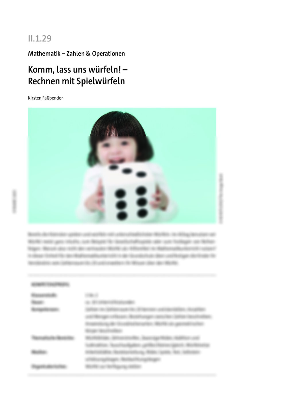 Komm, lass uns würfeln! - Seite 1