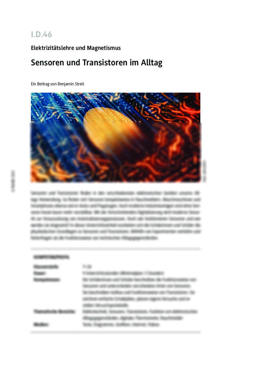 Sensoren und Transistoren im Alltag - Seite 1