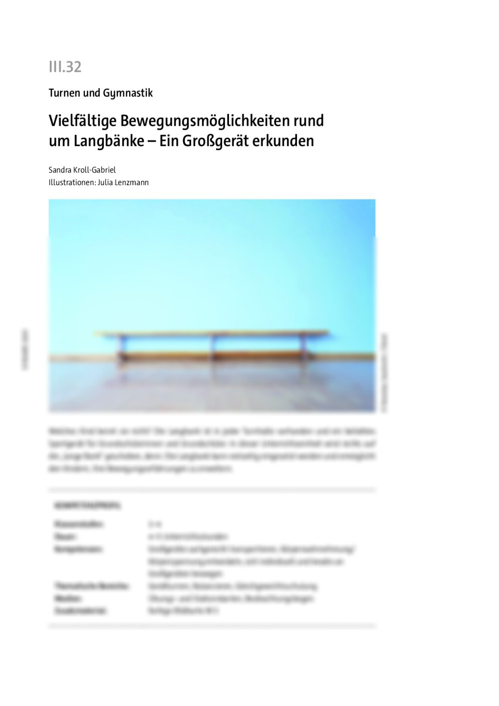 Vielfältige Bewegungsmöglichkeiten rund um Langbänke - Seite 1