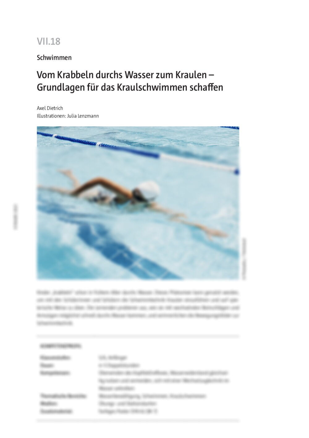 Vom Krabbeln durchs Wasser zum Kraulen - Seite 1