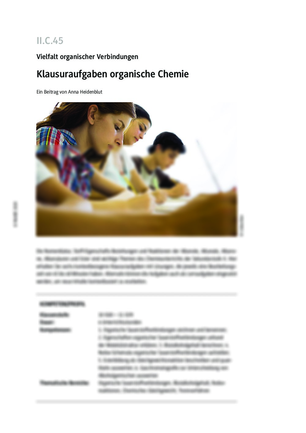 Klausuraufgaben organische Chemie - Seite 1