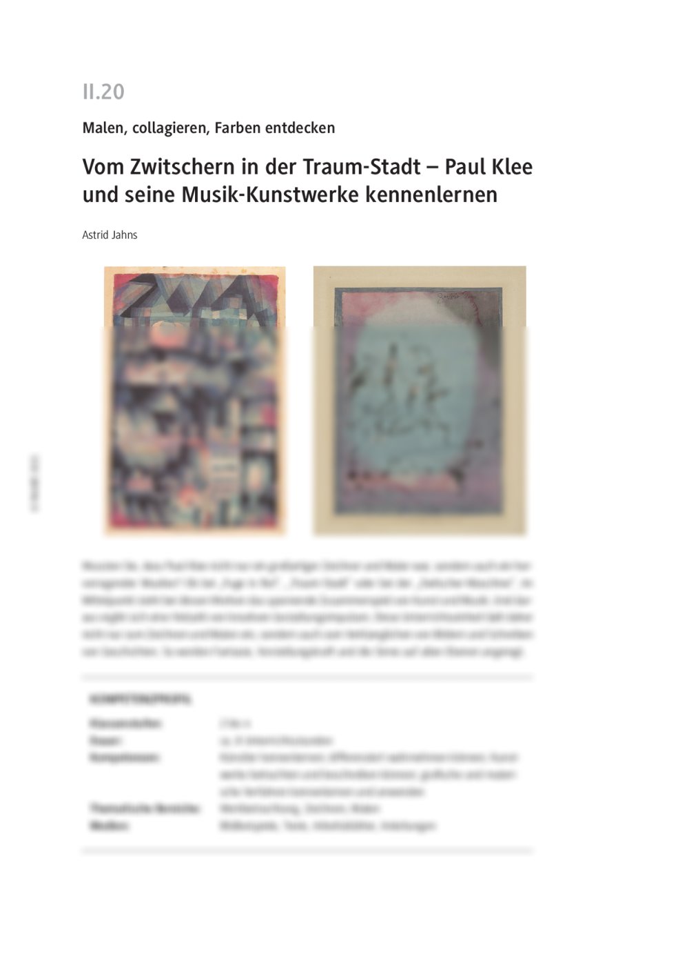 Paul Klee und seine Musik-Kunstwerke - Seite 1