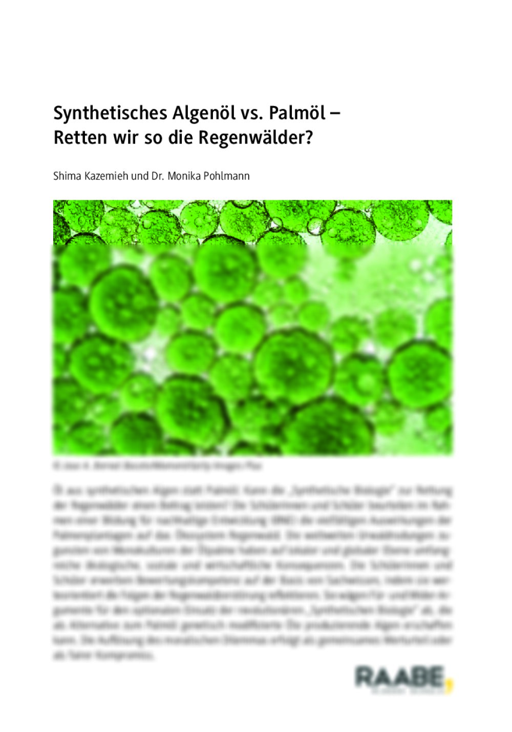 Synthetisches Algenöl vs. Palmöl  - Seite 1