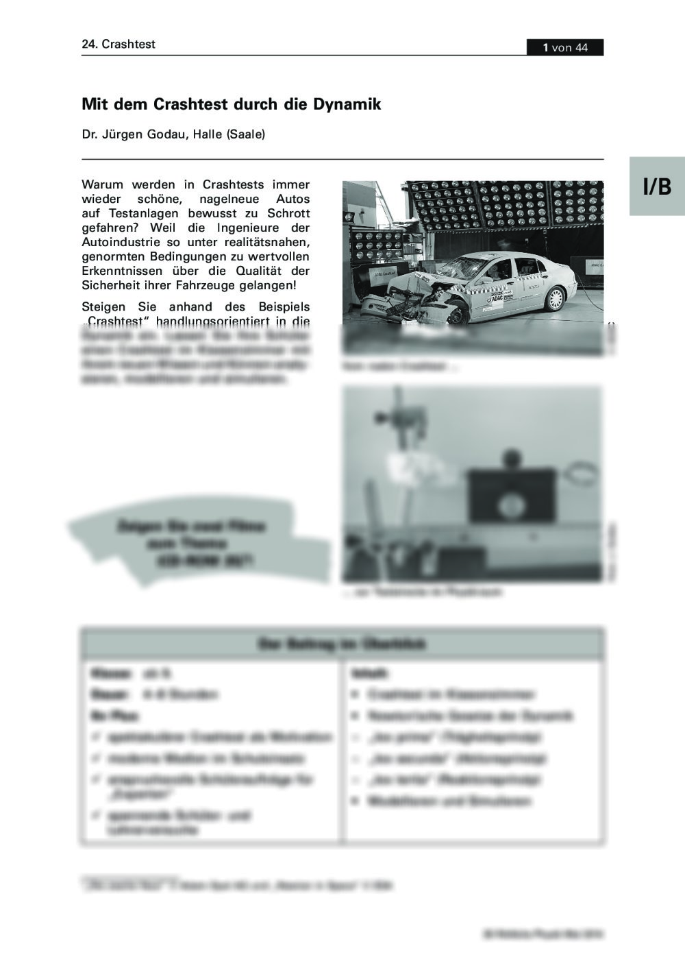 Mit dem Crashtest durch die Dynamik - Seite 1