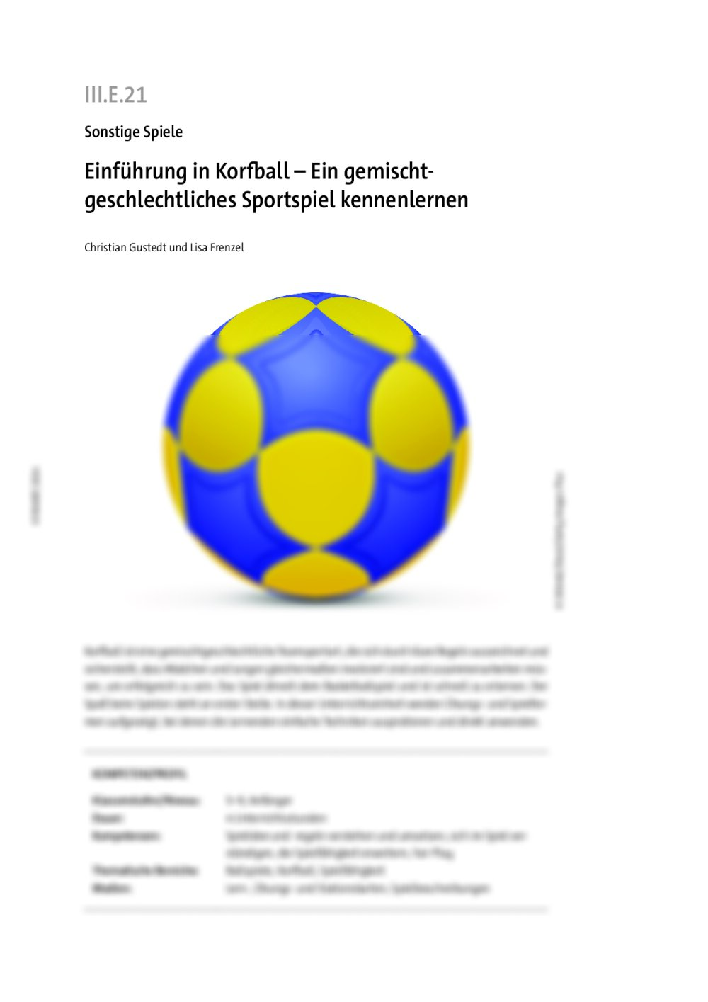 Einführung in Korfball - Seite 1