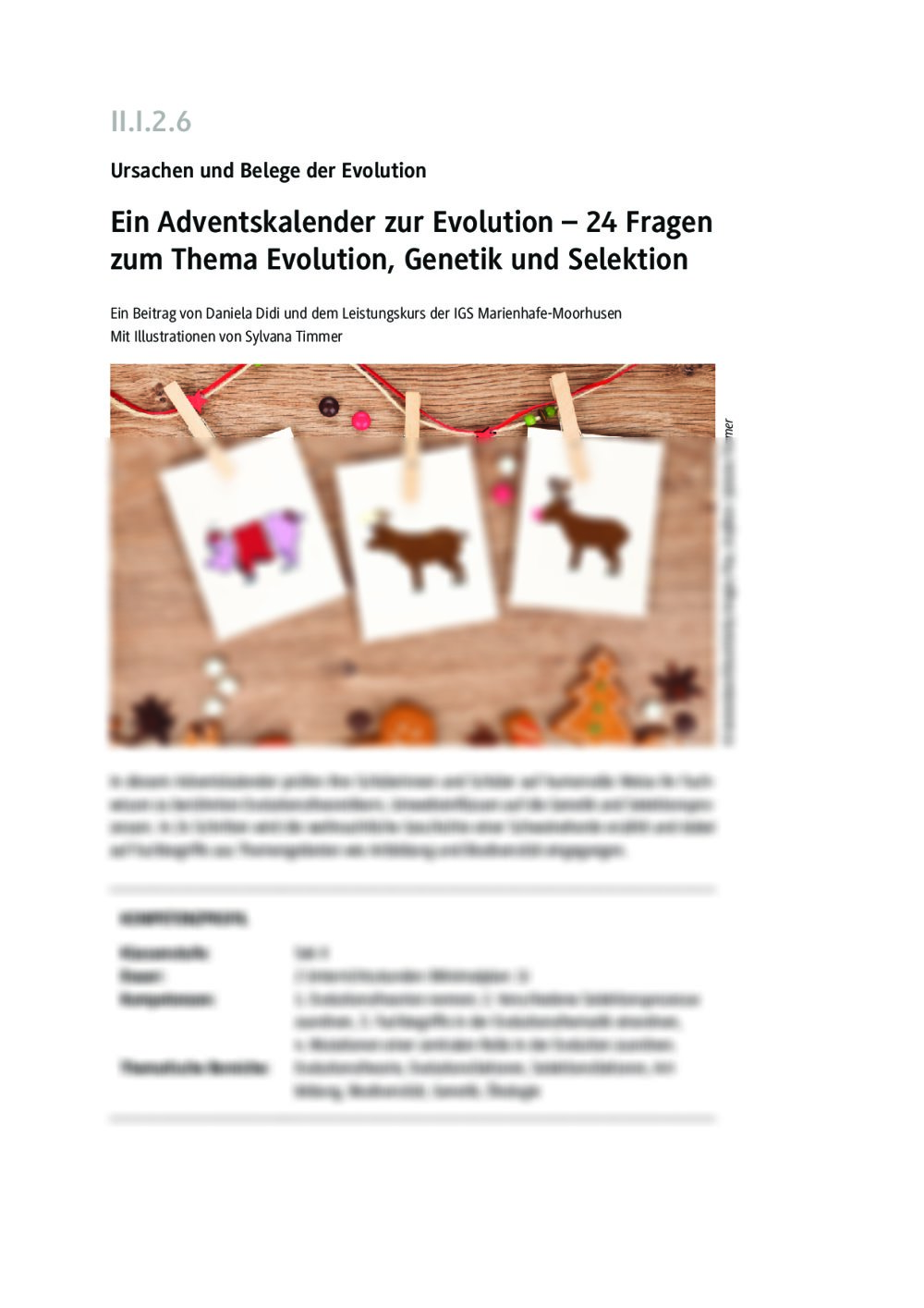 Ein Adventskalender zu Evolution - Seite 1