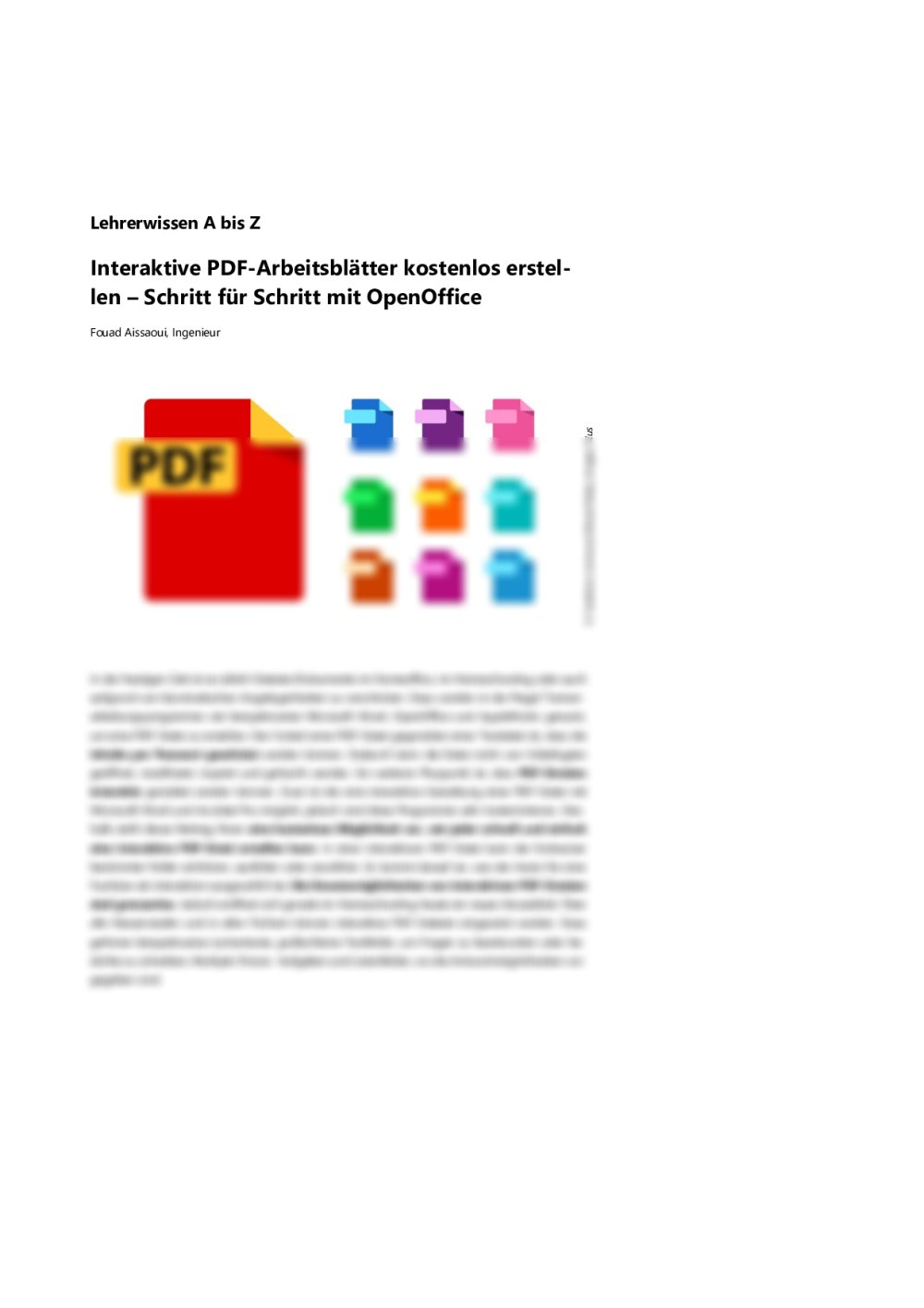 Kostenlos und einfach interaktive PDF-Arbeitsblätter erstellen - Seite 1