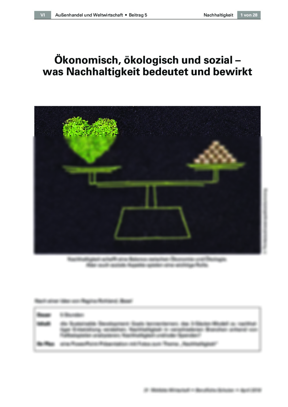 Was Nachhaltigkeit bedeutet und bewirkt - Seite 1