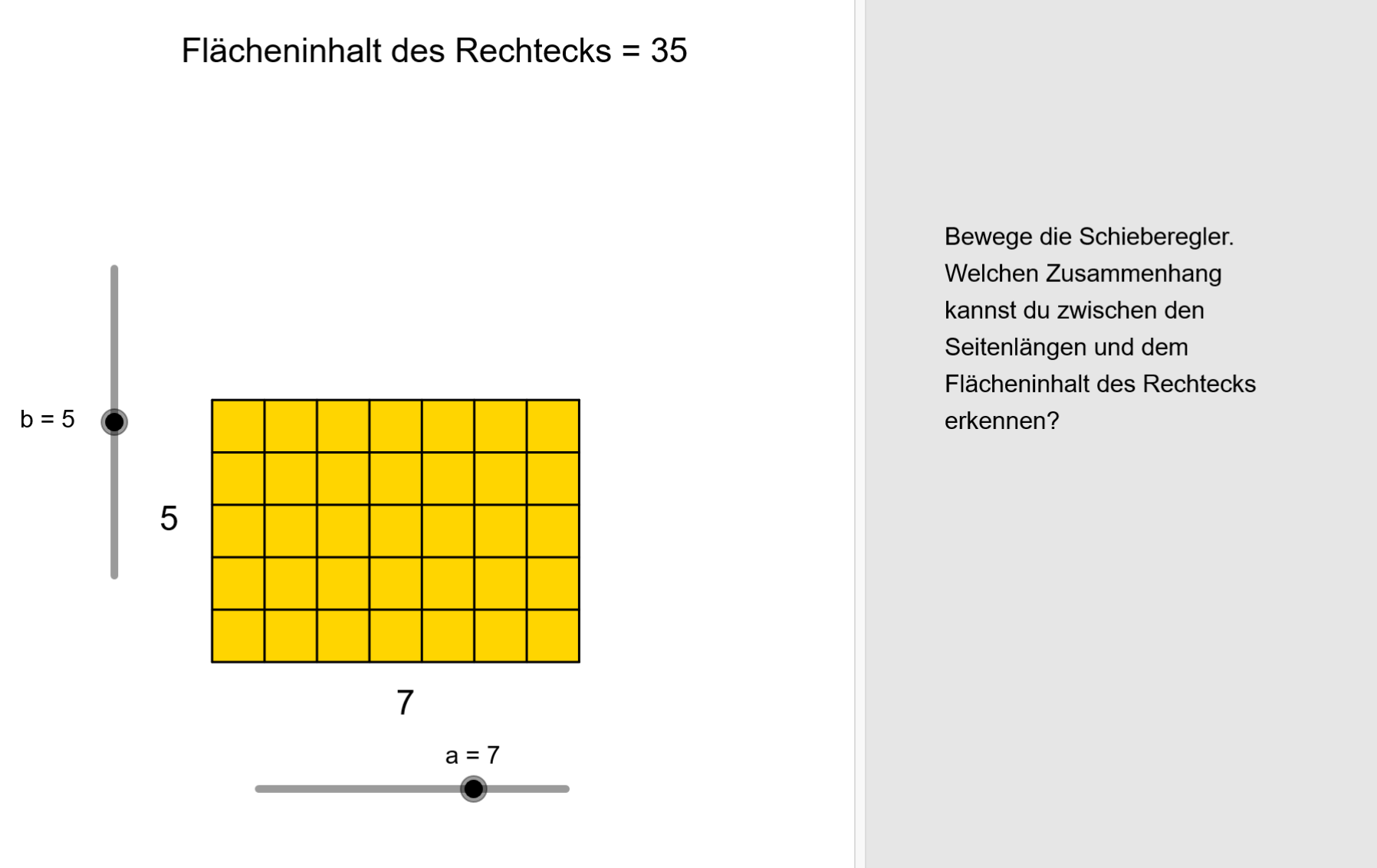 GeoGebra-Erarbeitung: Flächeninhalt von Rechtecken berechnen