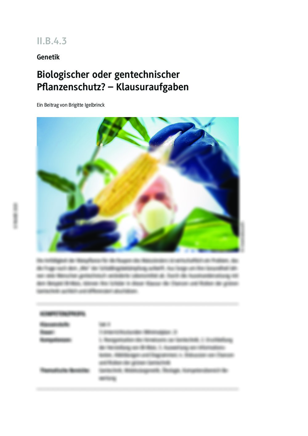 Biologischer oder gentechnischer Pflanzenschutz? - Seite 1