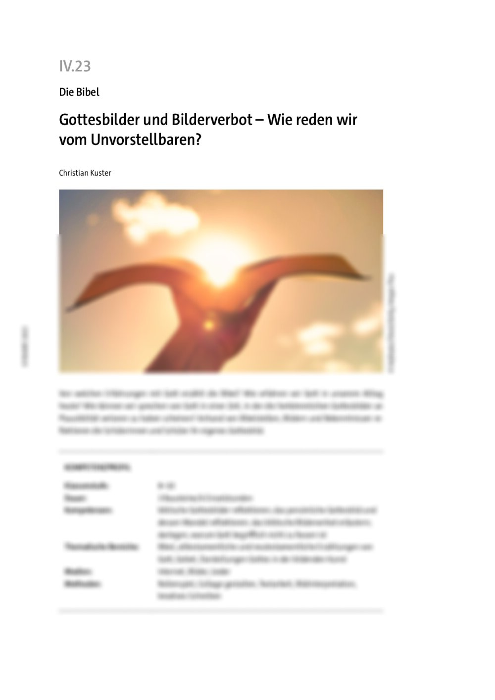 Gottesbilder und Bilderverbot - Seite 1