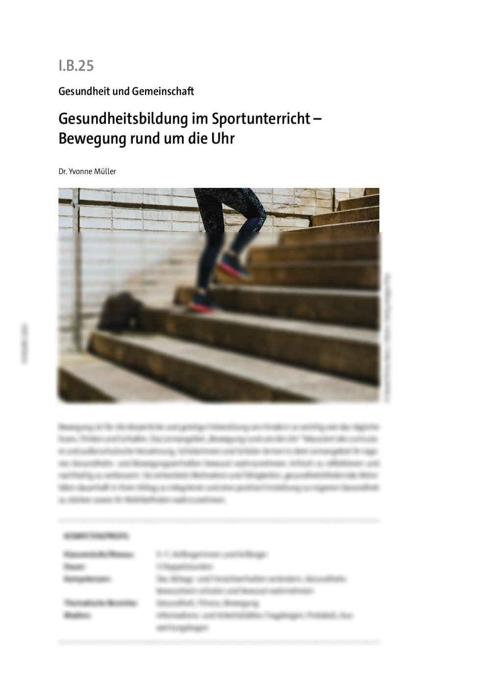 Gesundheitsbildung im Sportunterricht  - Seite 1