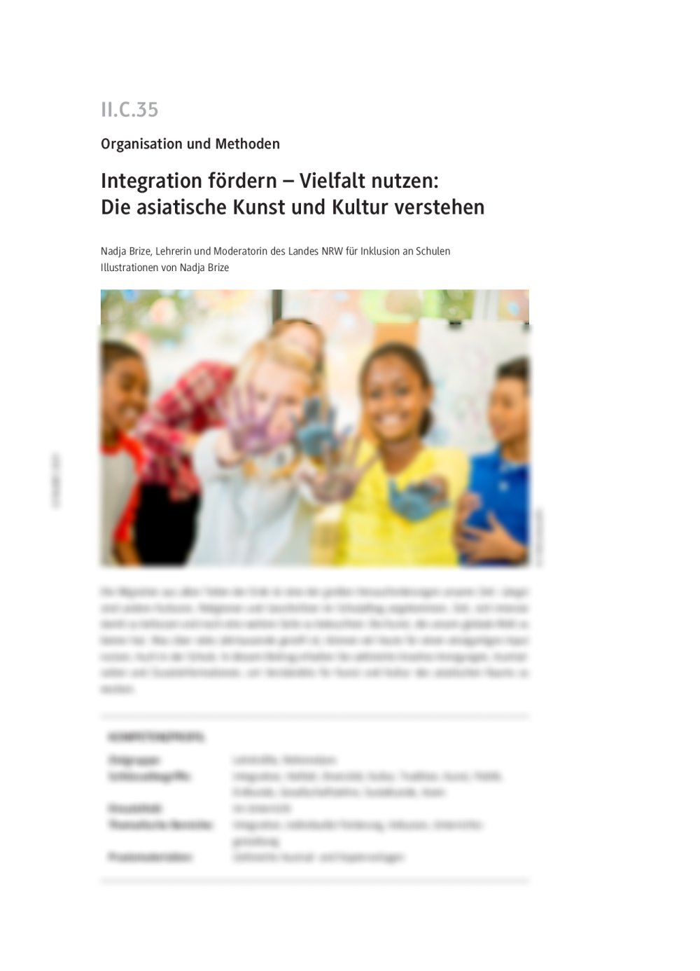 Integration fördern – Vielfalt nutzen: Die asiatische Kunst und Kultur verstehen - Seite 1